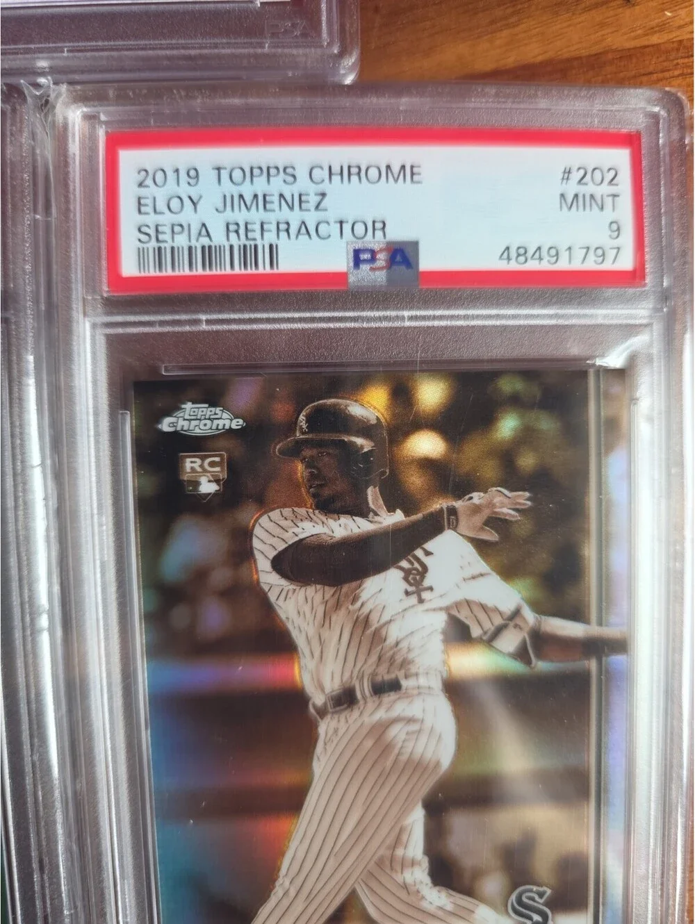 2019 TOPPS #670 ELOY JIMENEZ RC ROOKIE PSA 9 Lot 5 Cards Sepia Rainbow Foil